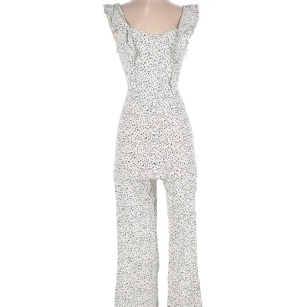 Nordstrom-Leith White and Black Polka Dot Jumpsuit